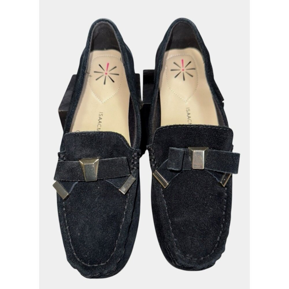 New Isaac Mizrahi Alia Live Black Suede Women's Slip On Loafer Shoes 6 M